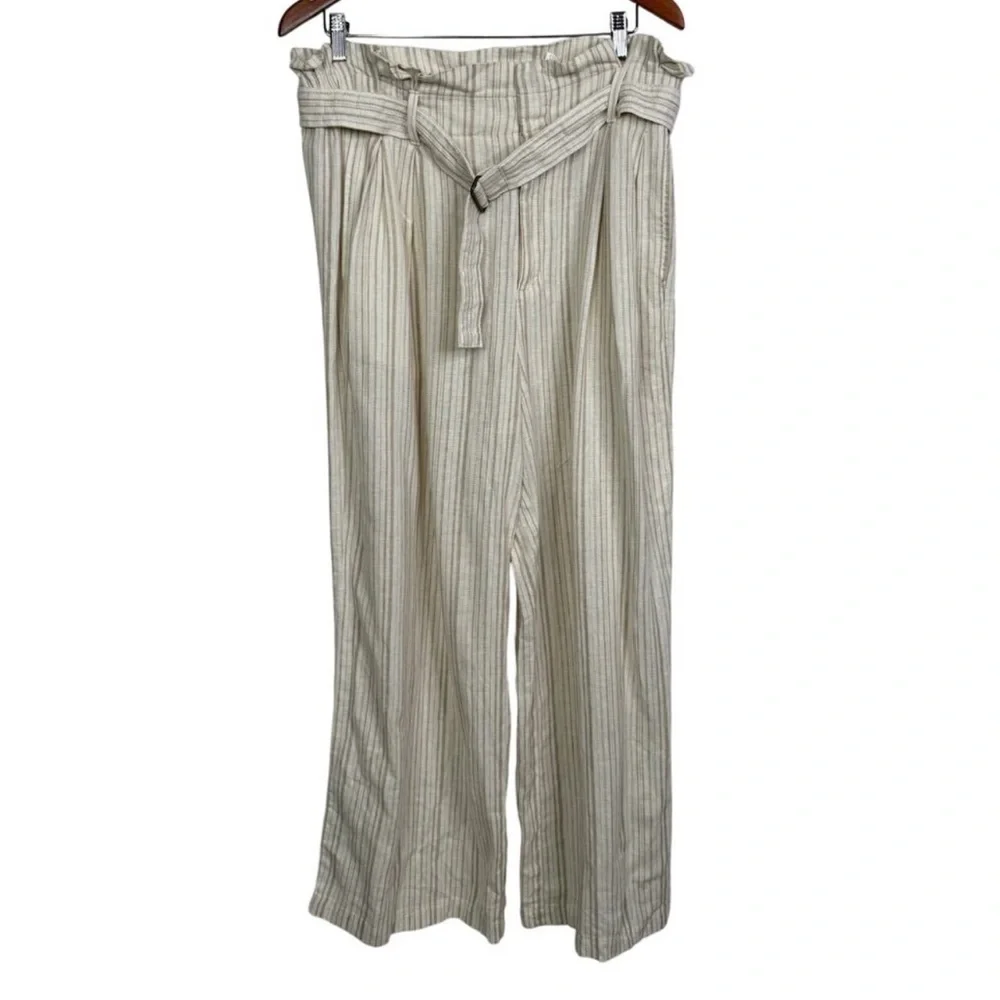Banana Republic linen blend high waist wide leg belted pants luxury old money 16